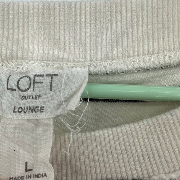 Loft Outlet Lounge Size Large Striped Long Sleeve Pullover Sweatshirt Sweater - Picture 6 of 6